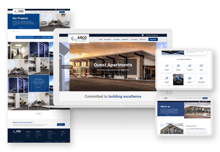 Topgiks created the website for construction company ARCO to present their services